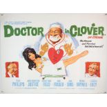 Four British Quad film posters from the British Doctor series including Doctor in Clover (1966),