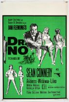 James Bond Dr. No (Re-release) UK Double Crown film poster, starring Sean Connery, folded,