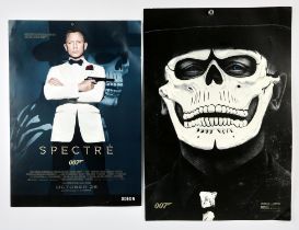 James Bond Spectre (2015) Official Limited release IMAX poster showing an embossed skull on card