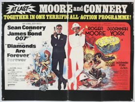 James Bond Diamonds Are Forever/Gold (1976) British Quad Double-Bill film poster for the 7th James