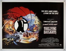 James Bond The Living Daylights (1987) British Quad film poster, starring Timothy Dalton,