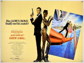 James Bond A View To A Kill (1985) British Quad film poster, starring Roger Moore, folded,