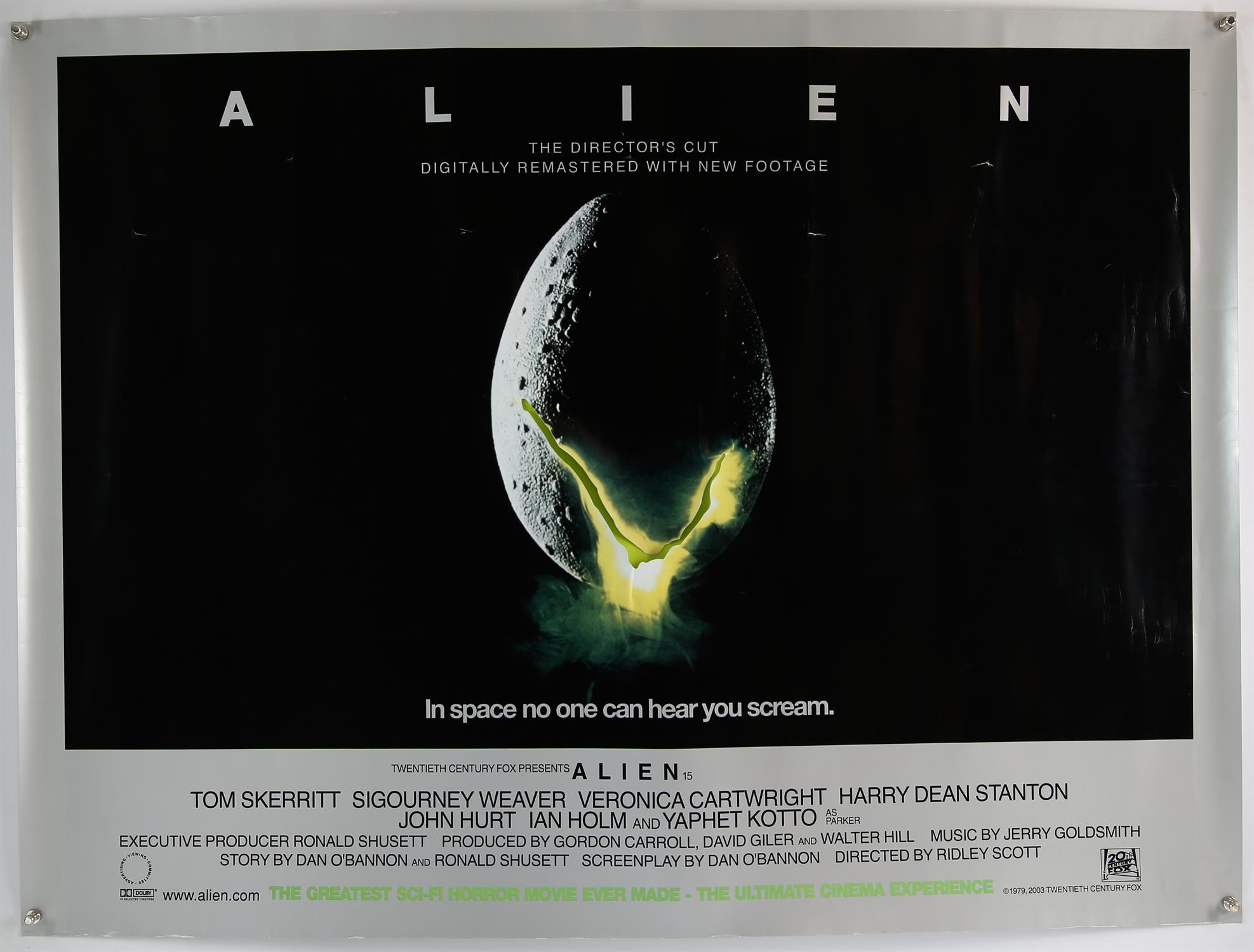 Alien (1979) British Quad film poster, directed by Ridley Scott, 2003 die cut variant printed on