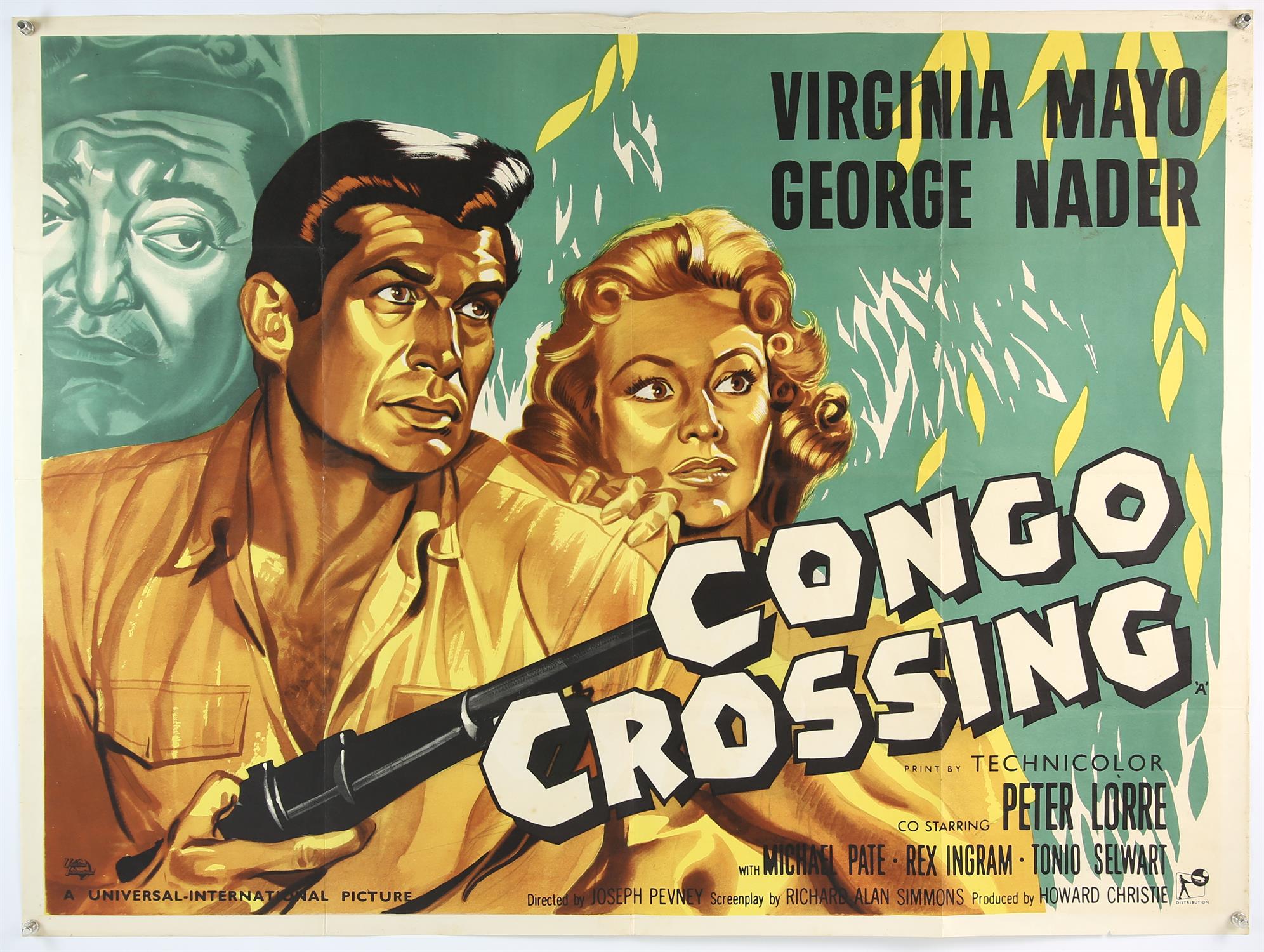 Congo Crossing (1956) British Quad film poster for the adventure starring Virginia Mayo,