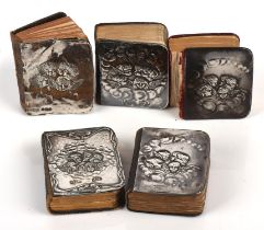 Five Edwardian and George V silver covered prayer books