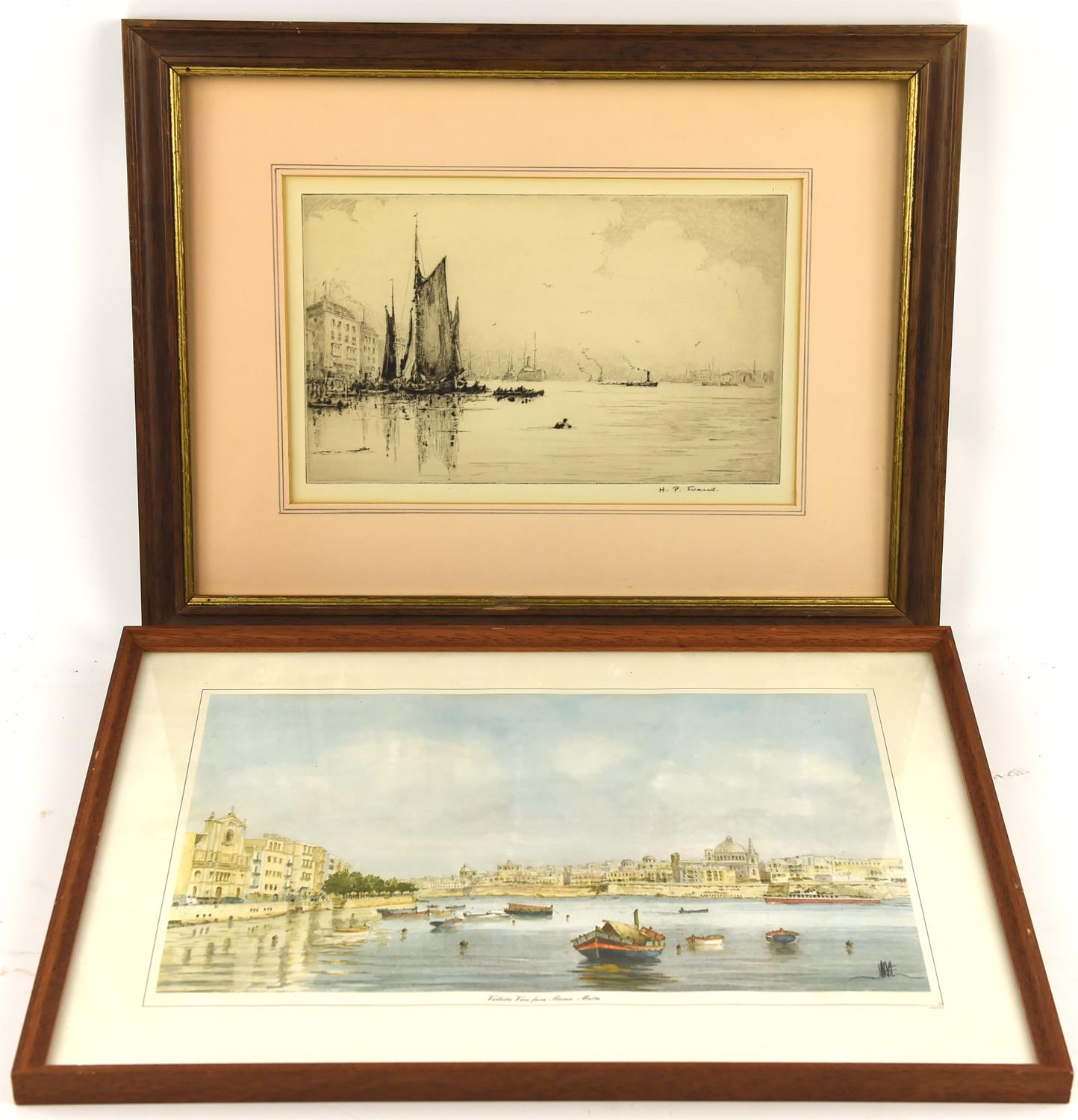 A group of six assorted pictures and prints, including a pair of Venetian scenes, prints by B. - Image 2 of 3