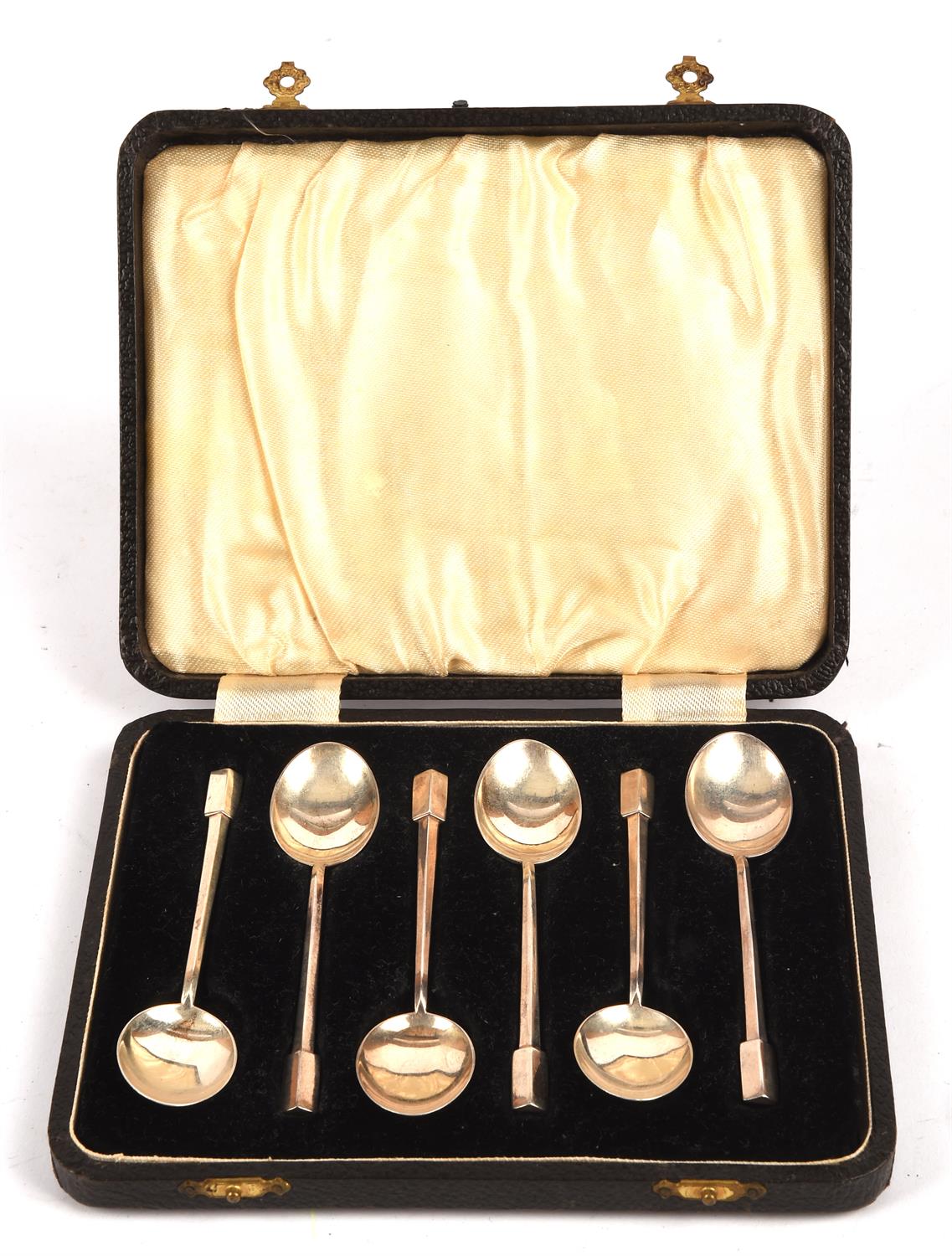 Cased set of six silver spoons by I.S Greenburg, Birmingham, 1941 - Image 2 of 2