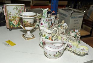 Four Staffordshire porcelain pastille burners, 19th Century, in the form of cottages,