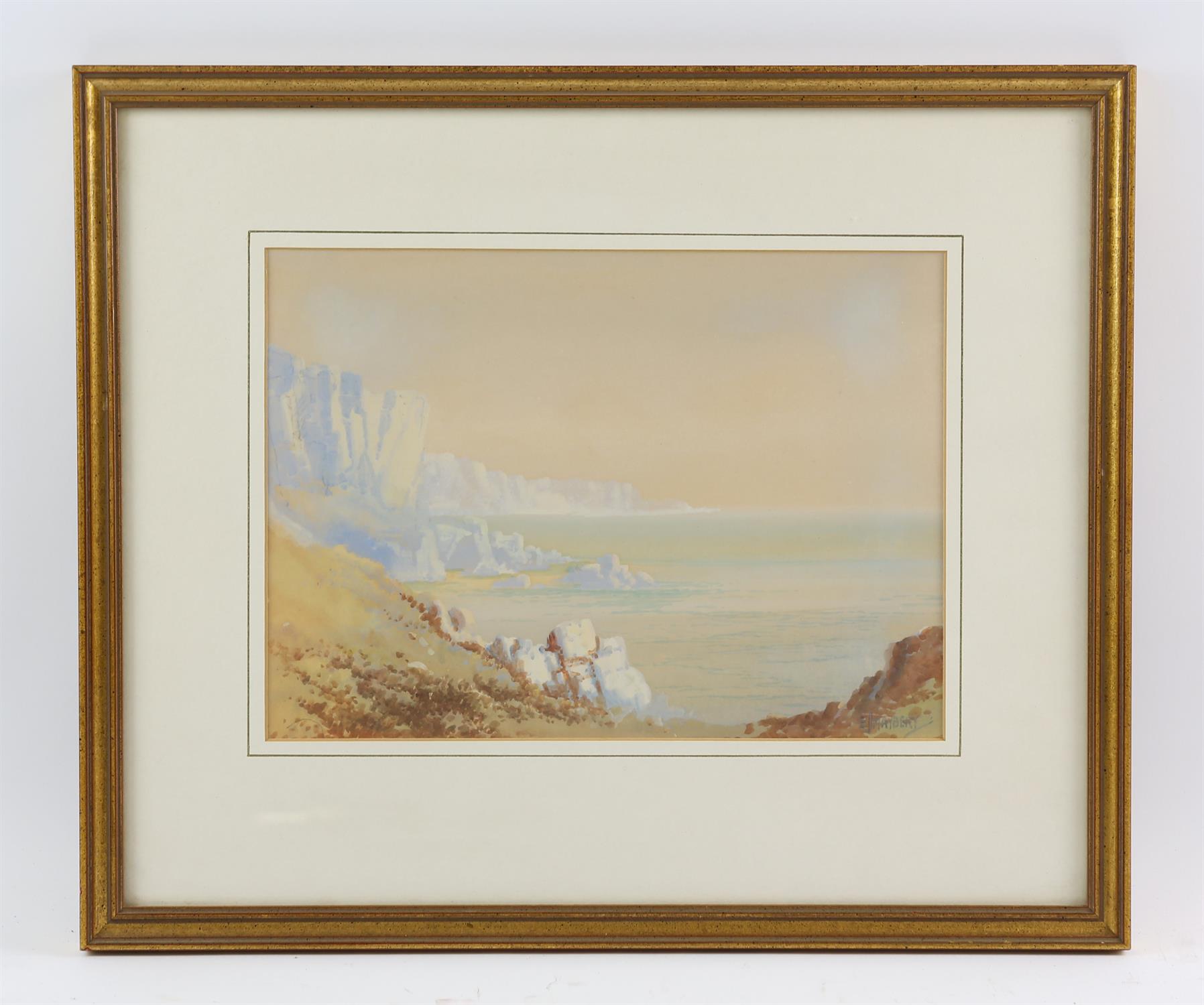 Edgar James Maybery (A. Simes 1887-1964), Coastal views, a pair, watercolour and bodycolour, - Image 2 of 2