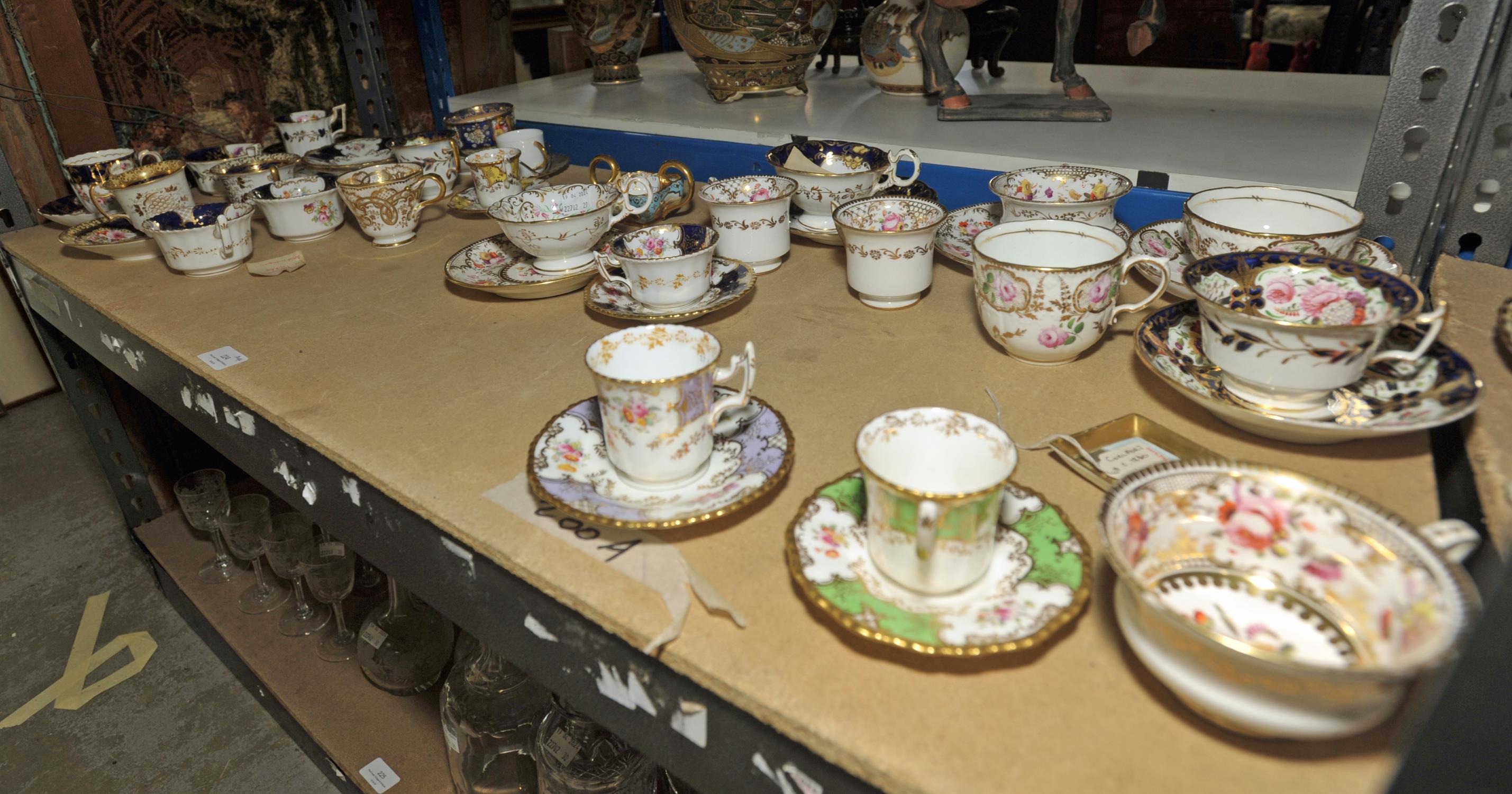 A late 18th/early 19th century Paris porcelain cabinet cup and saucer, gilt and foliate decorated - Image 2 of 2