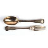 Silver fork and spoon set, George Adams, London, 1867, 62gms