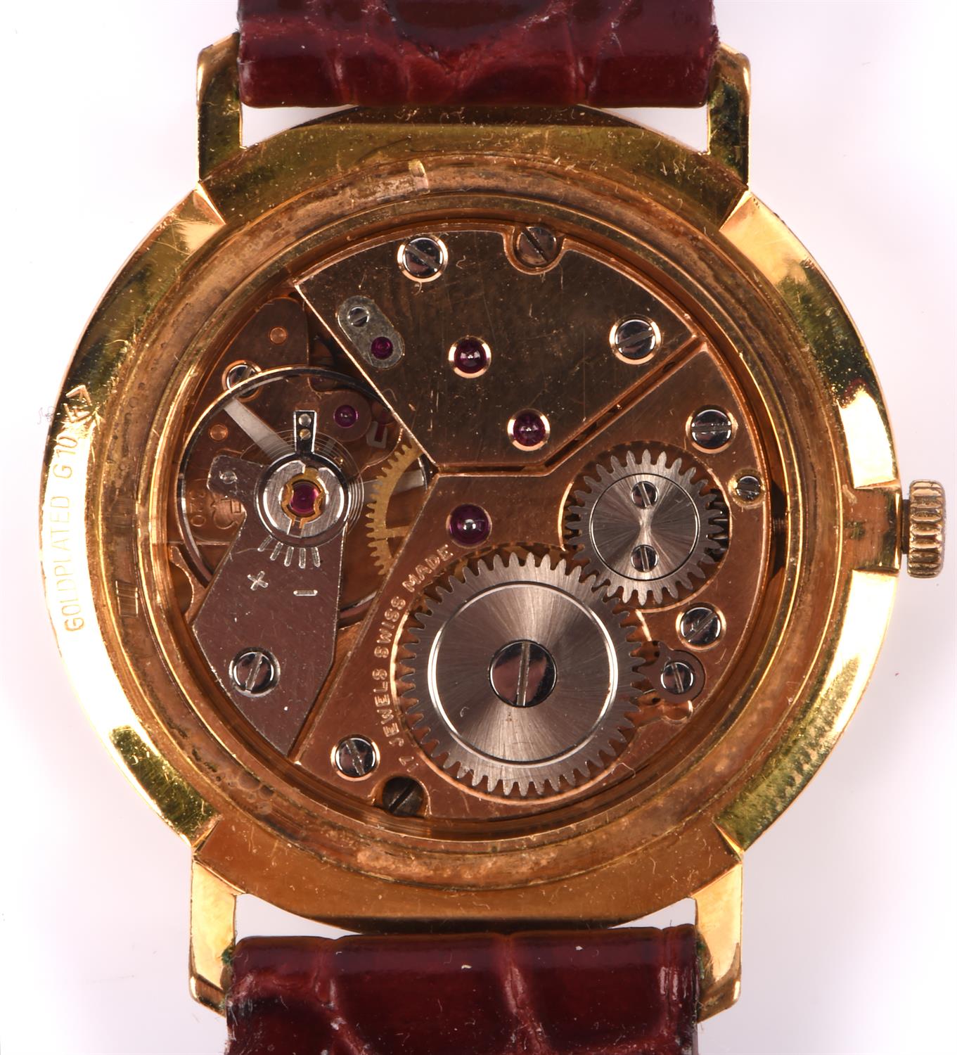 Accurist a Gentleman's gold plated wristwatch, the signed dial marked antimagnetic 21 jewels with - Image 2 of 2