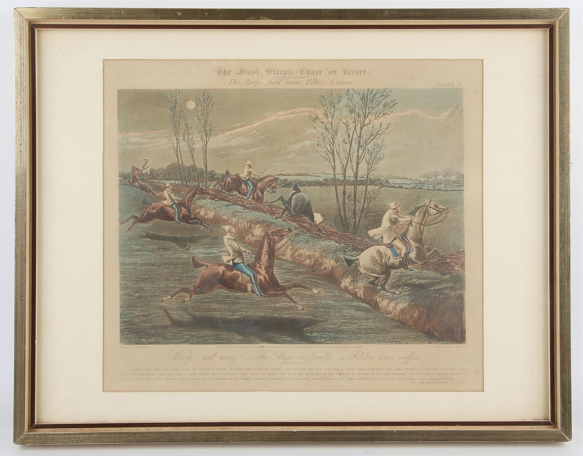 After Henry Alken, The First Steeple-Chase on Record, plates I - IV, a set of four aquatints by - Image 4 of 4