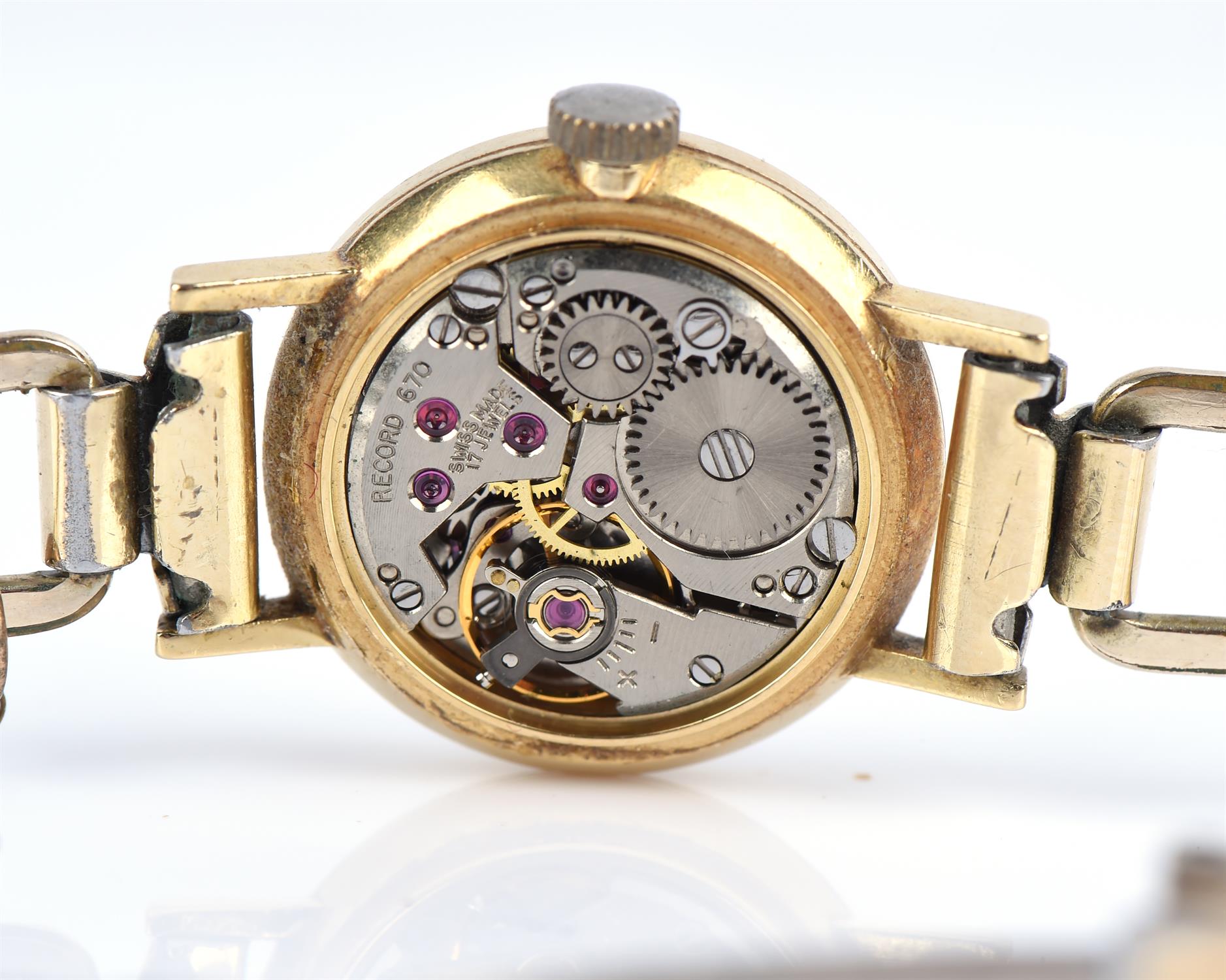 A Longines Ladies Record Gold wristwatch, the signed dial with baton hour marker, - Image 3 of 3