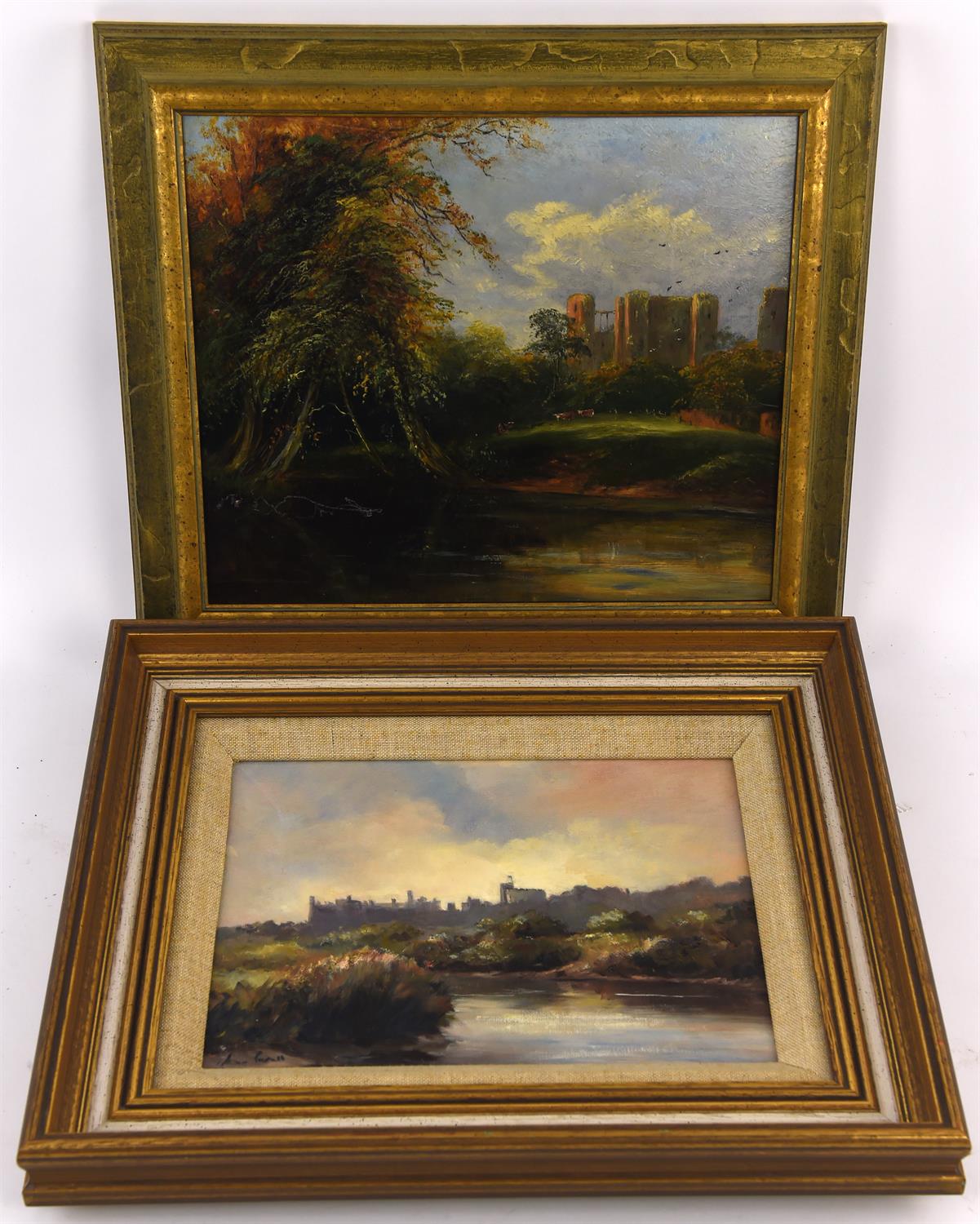 Jean Purnell (20th century), Arundel Castle, oil on canvasboard, signed lower left, 20 x 256.5cm.