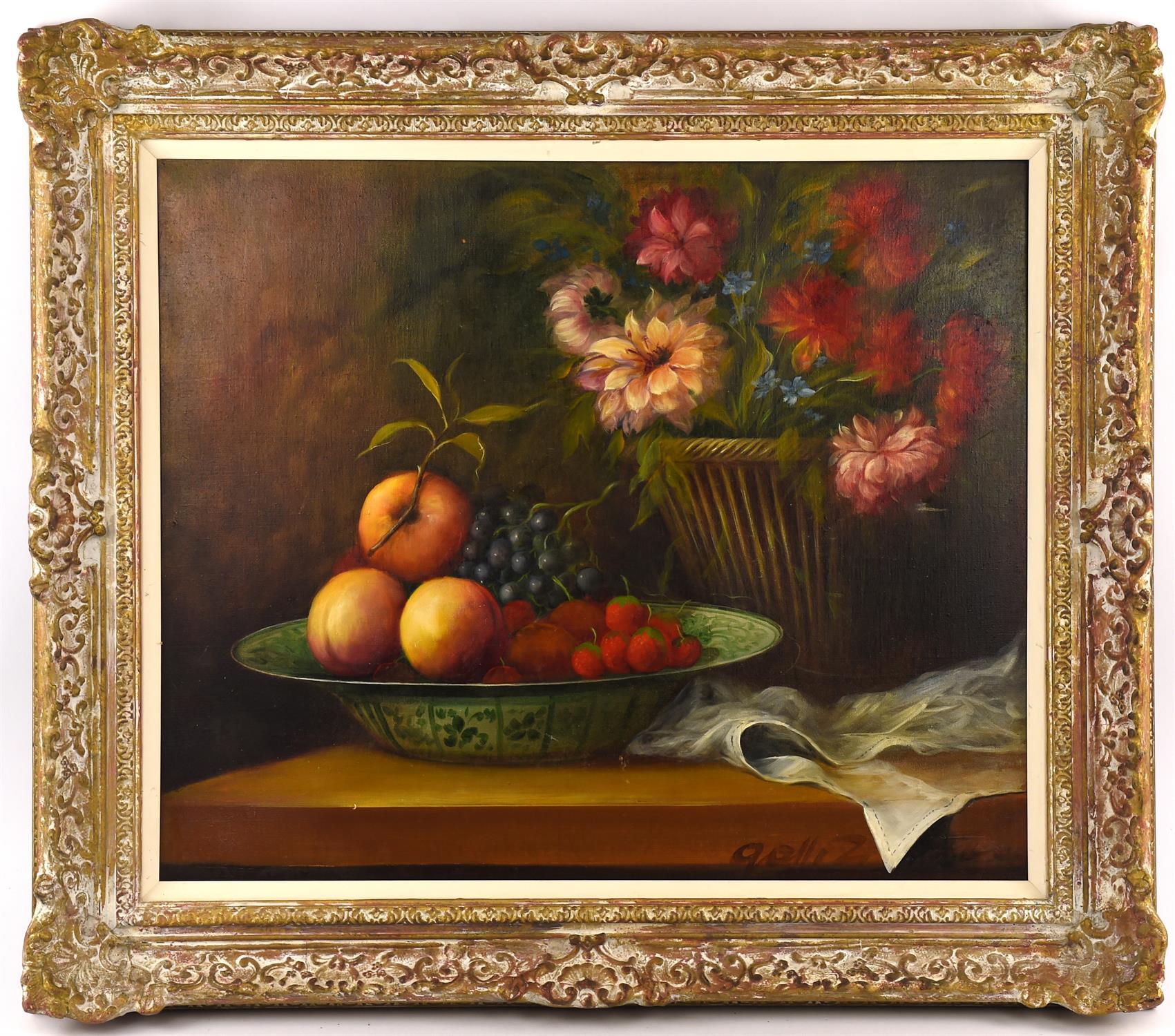 Continental School (20th century), Floral still life, oil on canvas, indistinctly signed lower