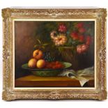 Continental School (20th century), Floral still life, oil on canvas, indistinctly signed lower