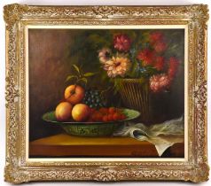 Continental School (20th century), Floral still life, oil on canvas, indistinctly signed lower