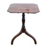 A Regency mahogany tilt-top tripod table, later inlaid, H 50cm, W 50cm, D 45cm