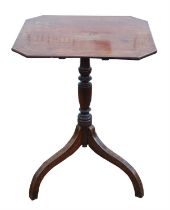 A Regency mahogany tilt-top tripod table, later inlaid, H 50cm, W 50cm, D 45cm