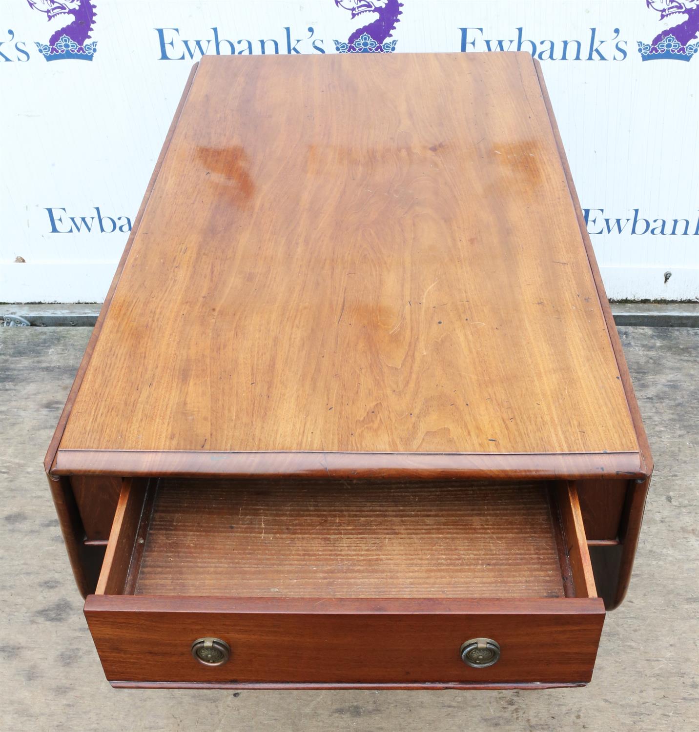 A George IV mahogany pedestal pembroke table, 1820s, the sold top above two drawers, - Image 10 of 12