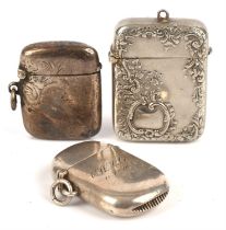 Two silver and one silver plated vesta cases