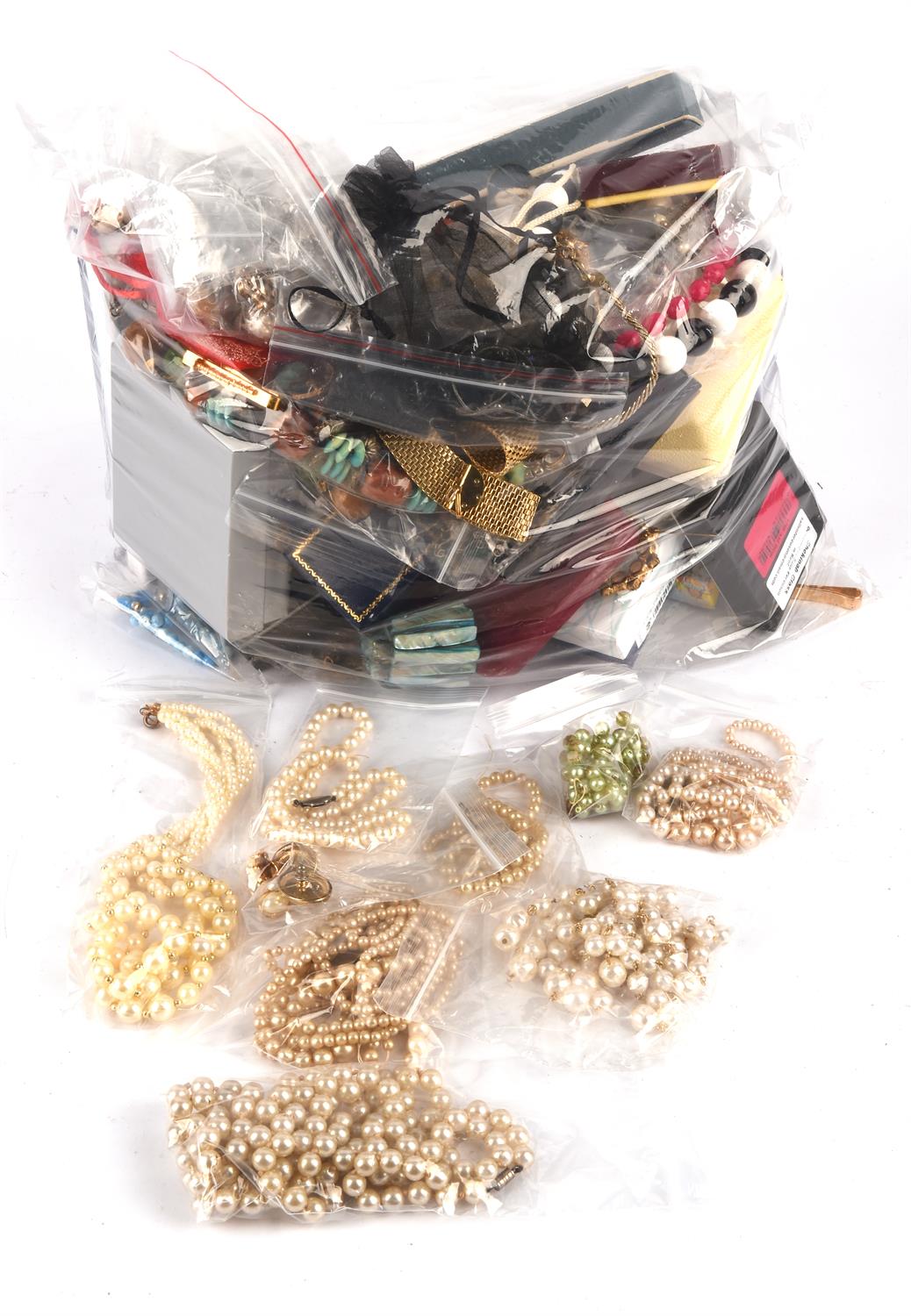 Large quantity of costume jewellery with two silver pendants (stamped), the costume jewellery