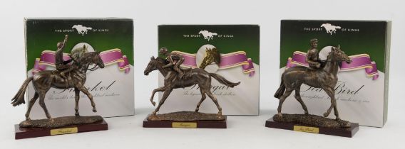 Nine Atlas Editions model race horses, each raised on a titled base in original box including ;