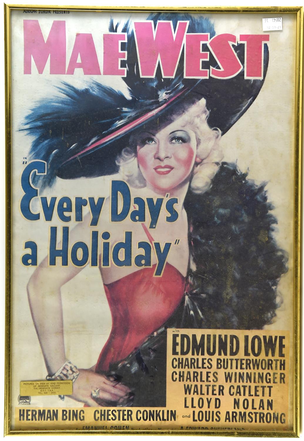 An Film advertising poster "Mae West" (Everyday' s a Holiday)