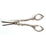 Pair of 19th century silver grape shears, Birmingham, 1854, Yapp and Woodward, 94 gm