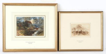 John Alexander (British fl.1870-1892), Burnhouse Mill, near Castlecurgh, watercolour heightened