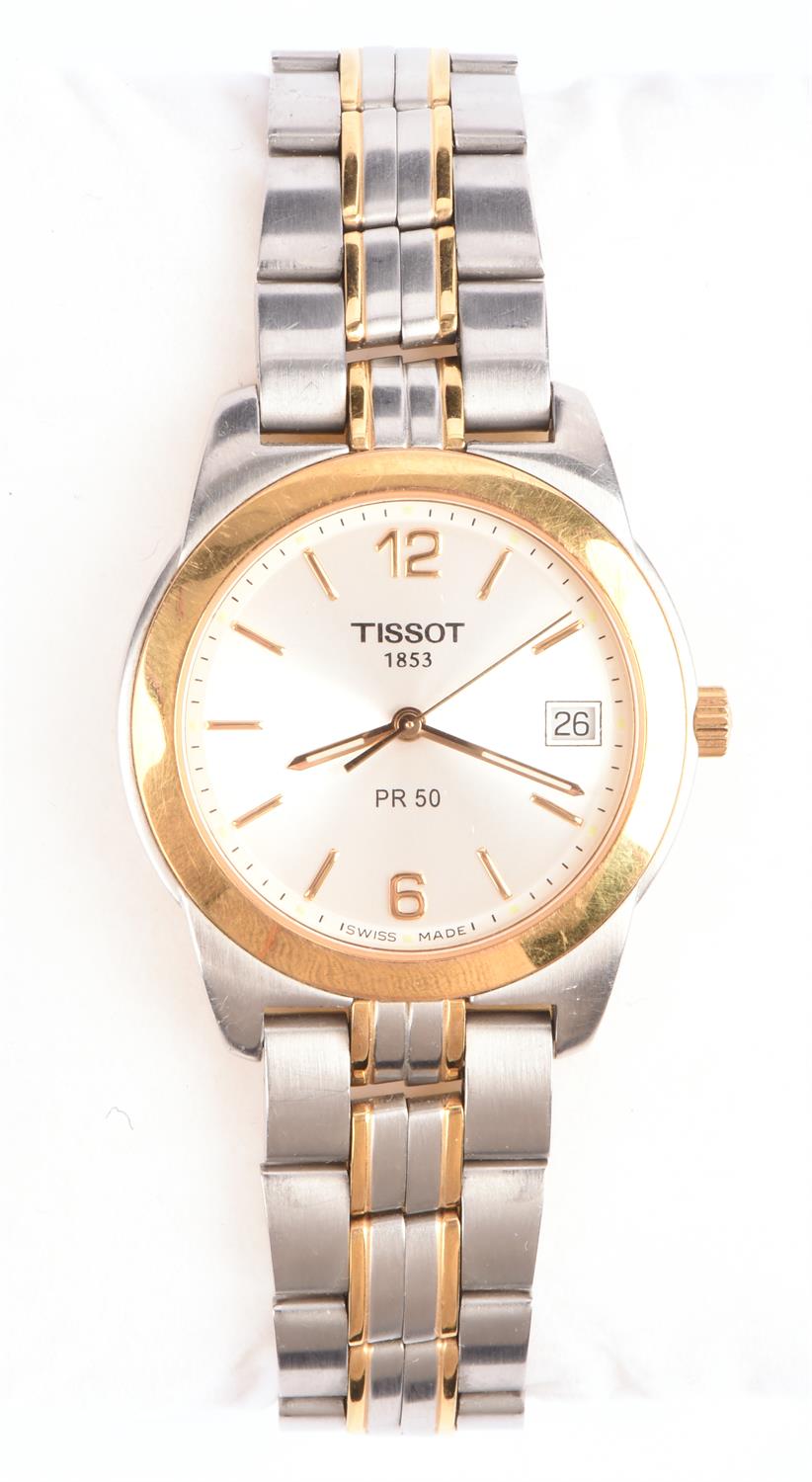 Tissot a Gentleman's PR50 stainless steel wristwatch, with gold plated bezel, with box papers and - Image 2 of 3