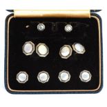 Cased silver and mother of pearl cufflinks