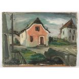 Andre Bouchet? (20th century), Village scene, oil on canvas, indistinctly signed lower left,