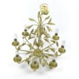 A Louis XVI style cream painted metal eight branch chandelier, late 20th century,