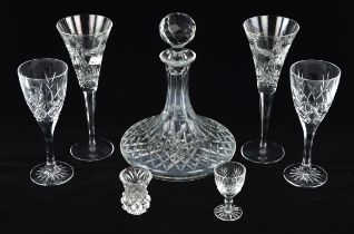 A large quantity of crystal stemware and moulded glassware including ; a set of eight Waterford