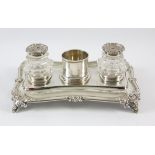 A William IV silver inkstand