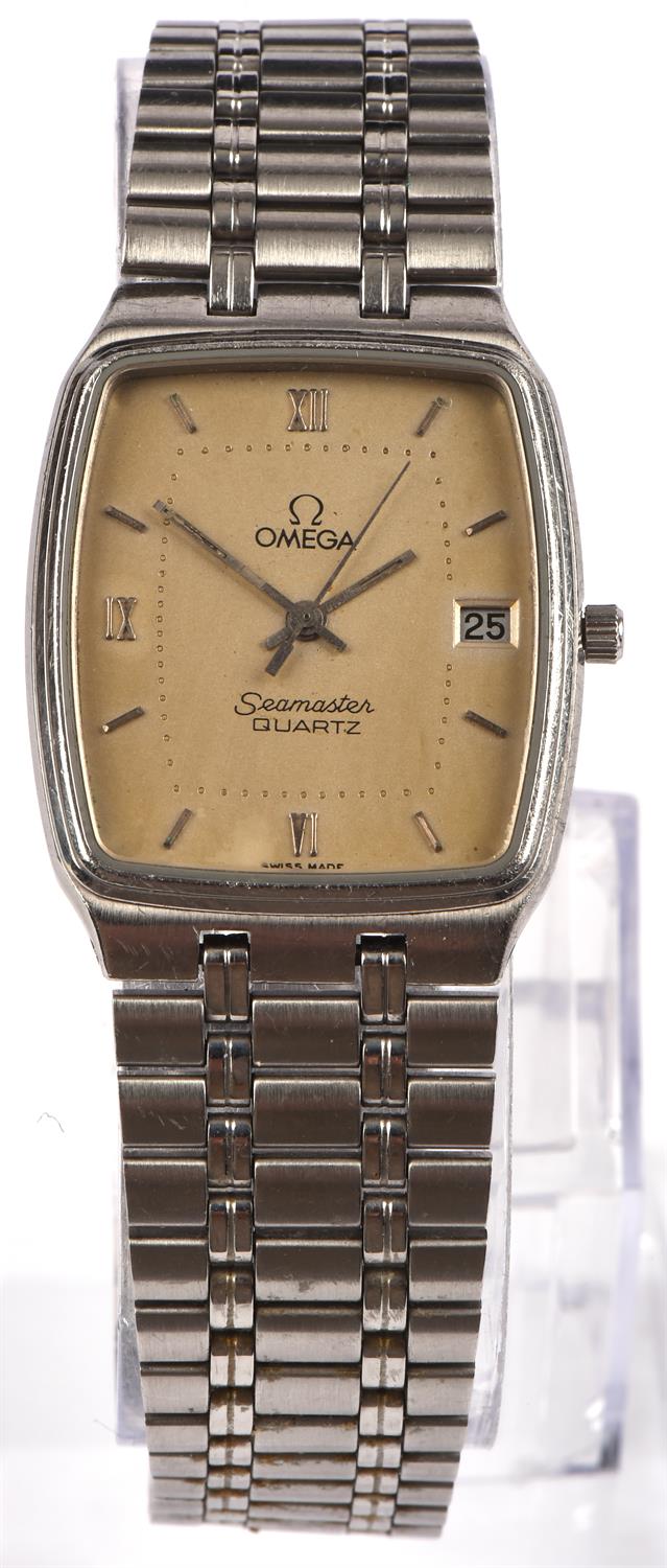 Omega A Gentleman's stainless steel Seamaster quartz wristwatch in rectangular case - Image 2 of 5