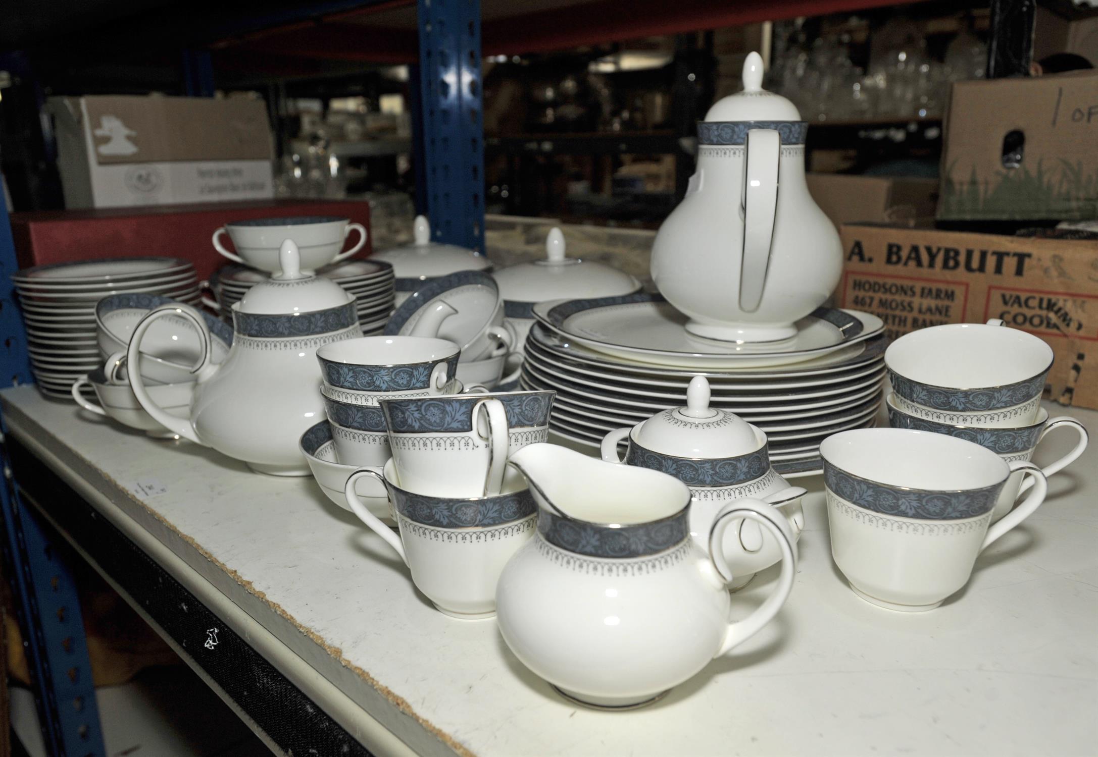 A Royal Doulton Sherbrooke bone china part dinner, tea and coffee service, to include: 16 saucers,