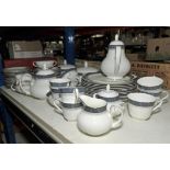 A Royal Doulton Sherbrooke bone china part dinner, tea and coffee service, to include: 16 saucers,