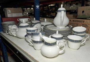 A Royal Doulton Sherbrooke bone china part dinner, tea and coffee service, to include: 16 saucers,