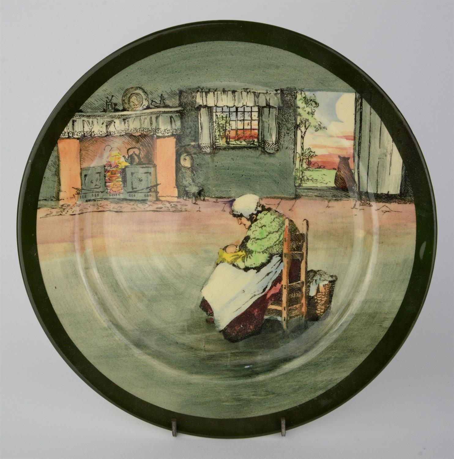Two Royal Doulton plates. One from the Fireside series 'Old lady with baby'. The other 'Gaffers' - Image 3 of 3