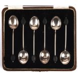 Cased set of silver spoons