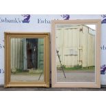 A Victorian style giltwood and gesso mirror, modern, H 88cm, together with a modern beechwood