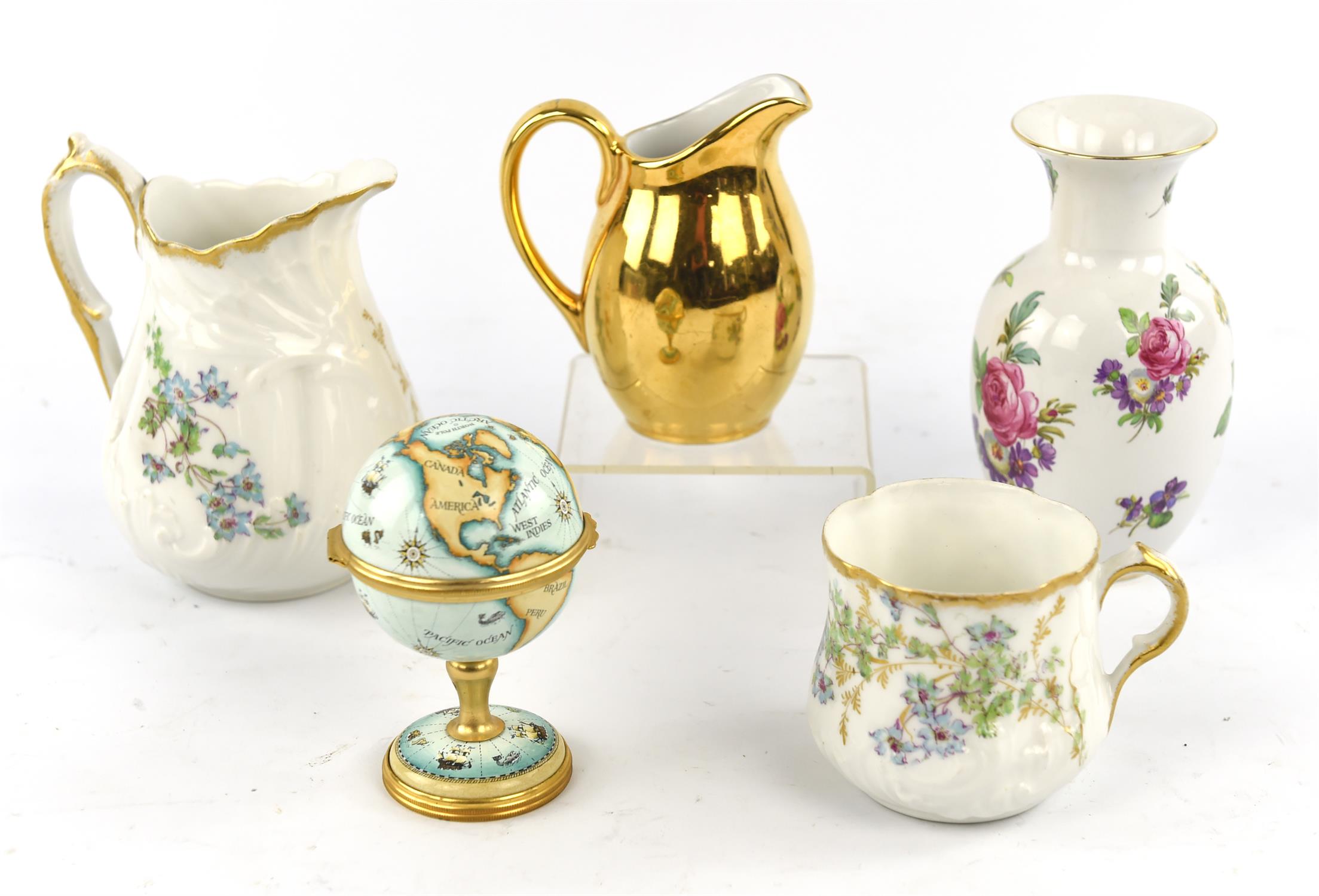 Six Royal Crown derby cups and saucers, in the Imari palate, together with a Goldfinch paperweight,
