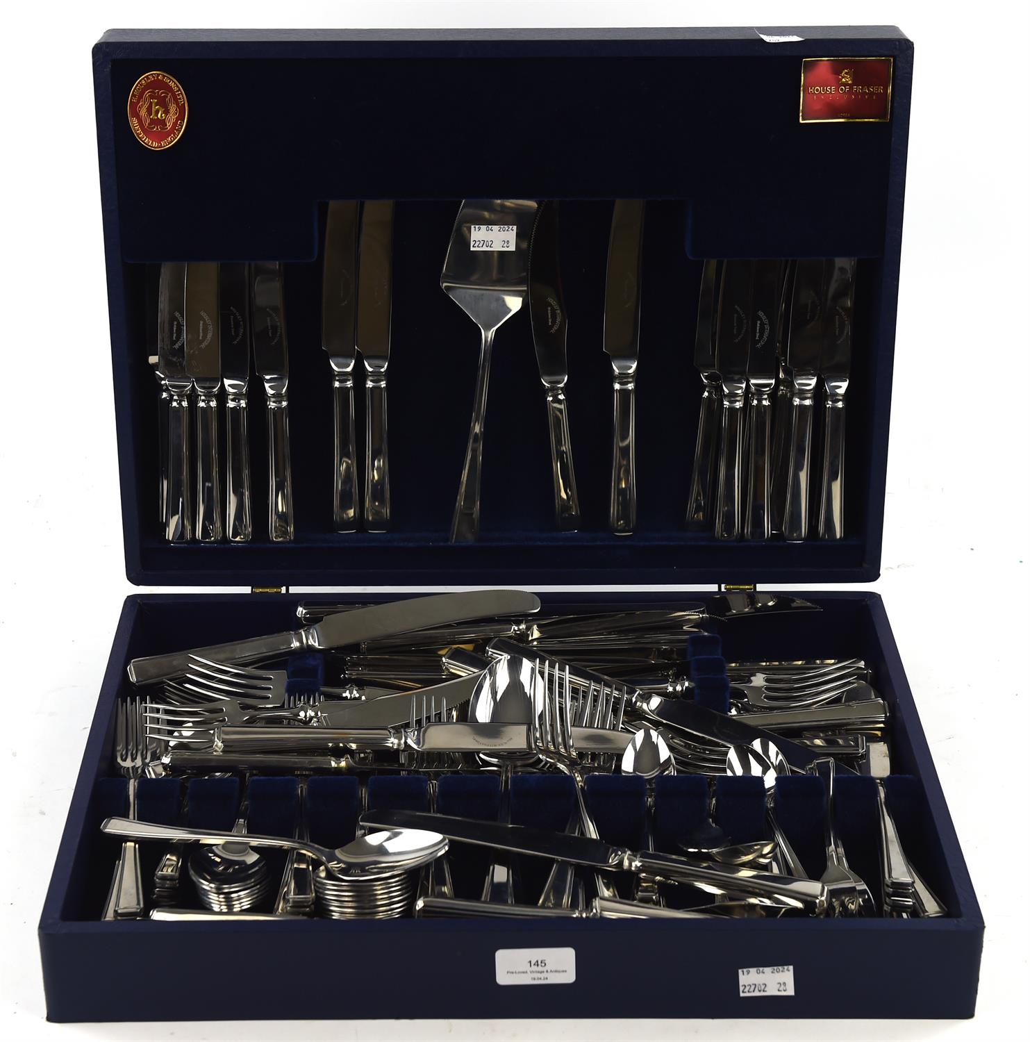 A modern canteen of silver plated flatware by H Housley & Sons Ltd.