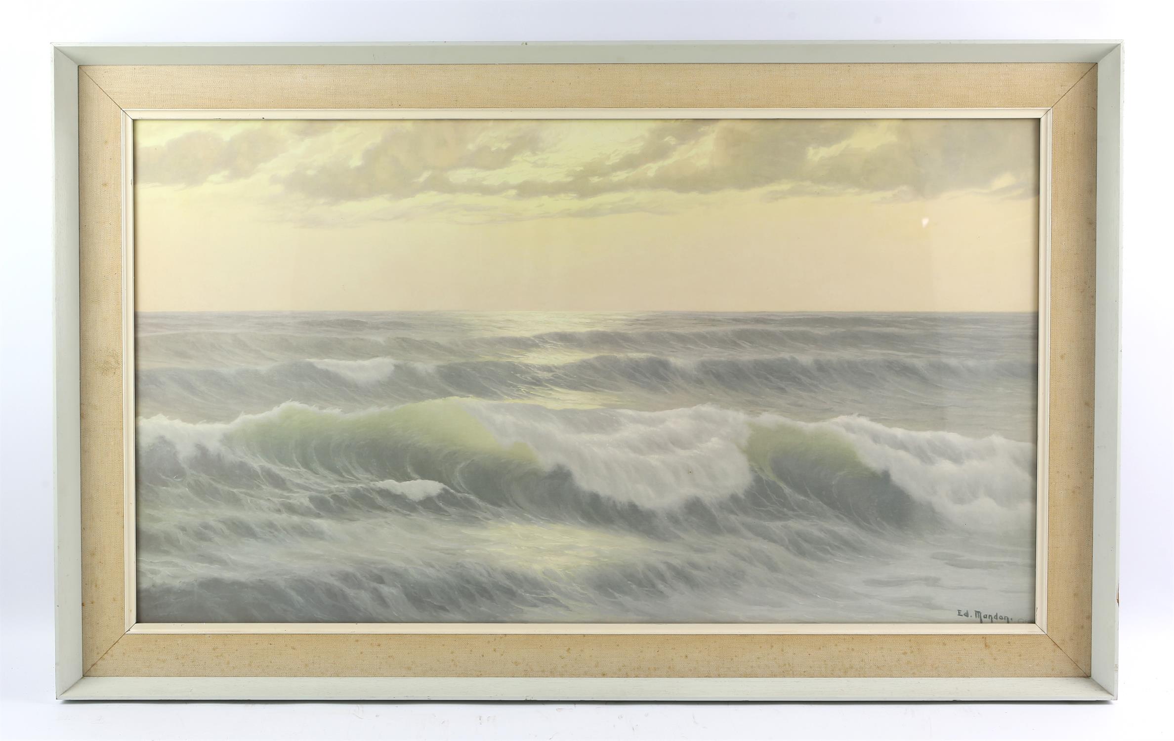Édouard Mandon (1885-1977), Seascape, colour print, 43 x 78cm.