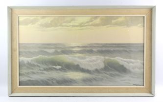 Édouard Mandon (1885-1977), Seascape, colour print, 43 x 78cm.