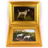 Marten/T. Kelly (late 20th century), Pointers; Terrier, a pair of oil on panel, both signed,