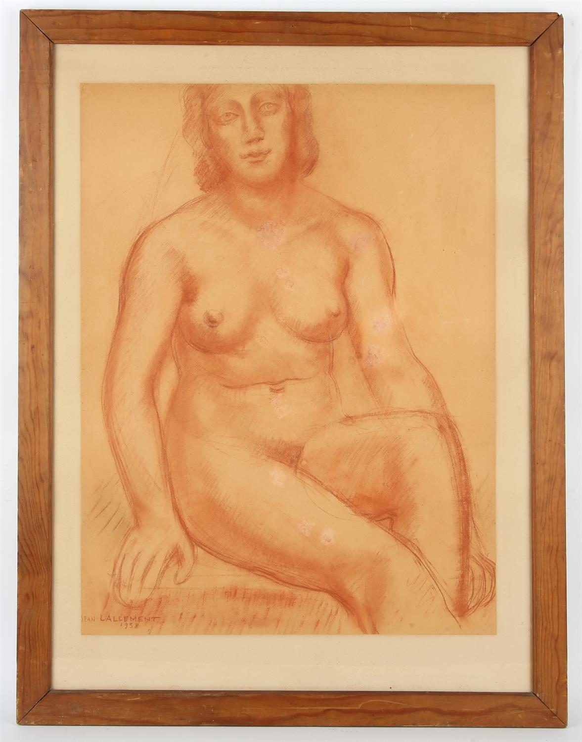 Jean-Charles Lallement (1914-1970). Bacchus, red chalk, signed and dated 1938 lower left, 64 x 48cm. - Image 2 of 4